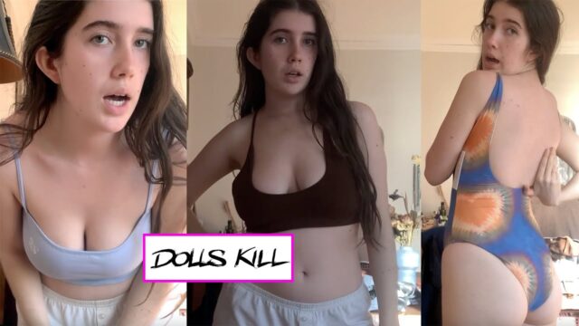 Canadian YouTuber Molly Rose wearing DollsKill for her try-on haul